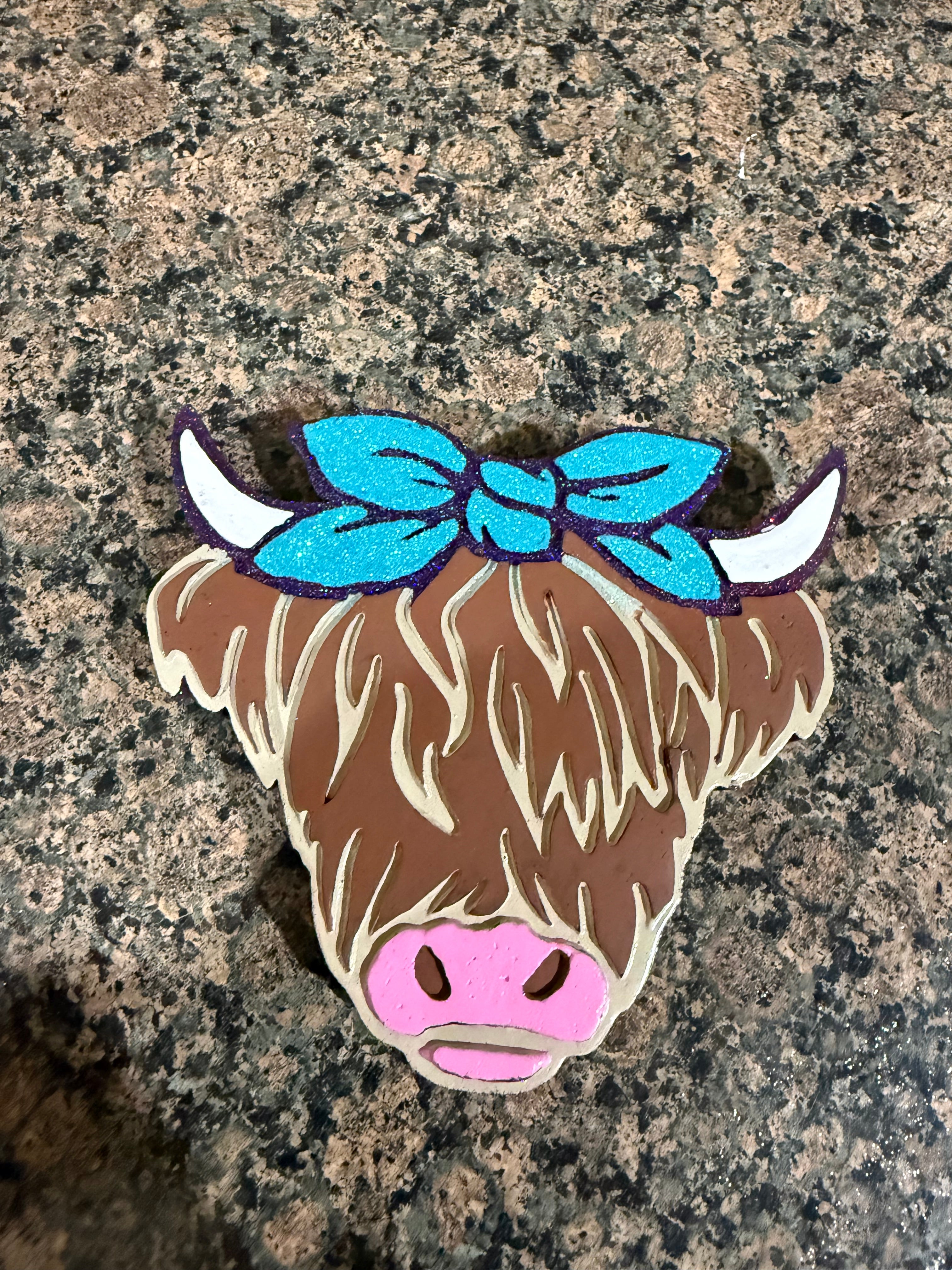 Highland Cow with Bow