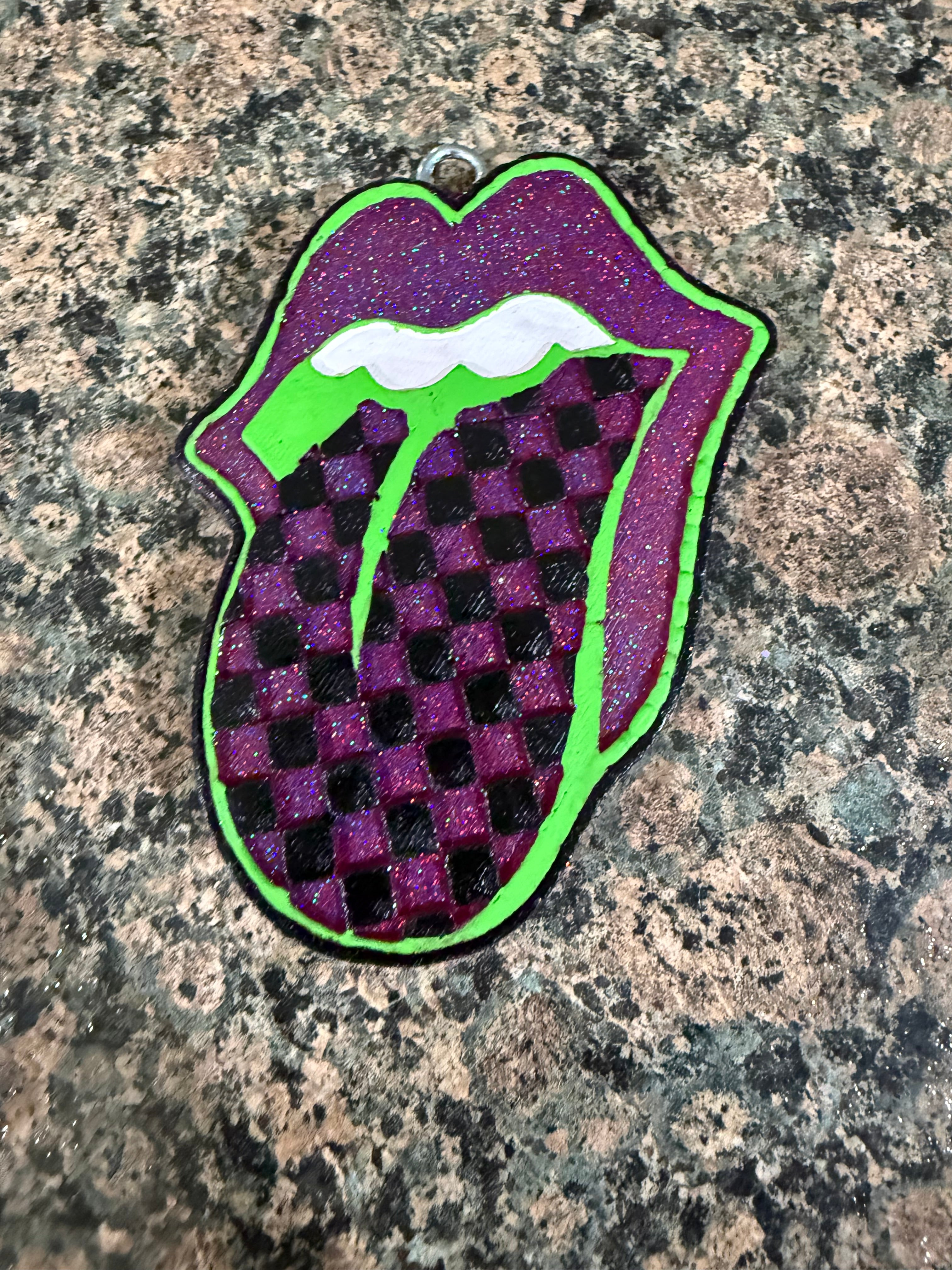 Lips with Checkered Tongue